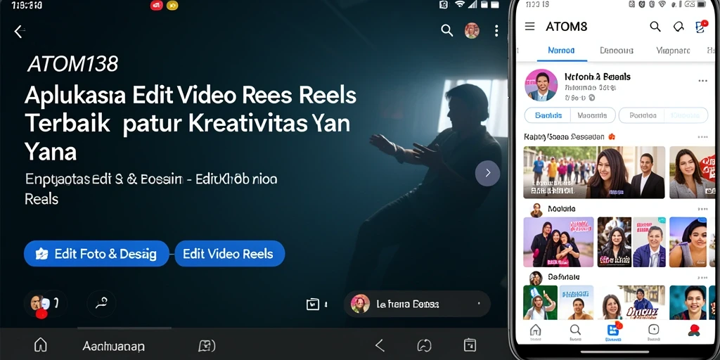Tampilan antarmuka ATOM138 dengan fitur Edit Video Reels yang intuitif.