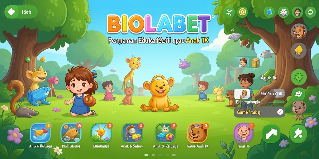 Tampilan antarmuka <strong>BIOLABET</strong> yang menarik dan interaktif untuk anak.