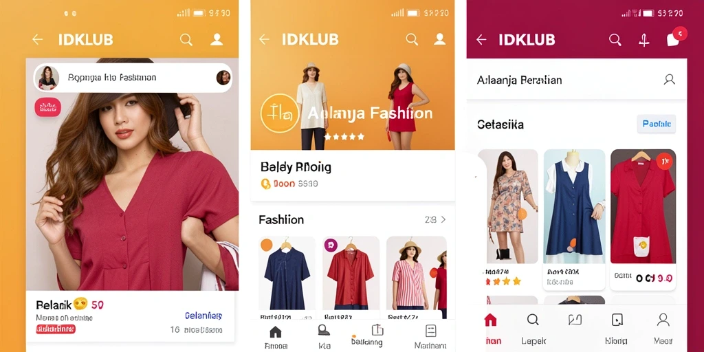 Tampilan antarmuka IDKLUB yang menarik dan mudah digunakan untuk belanja fashion.