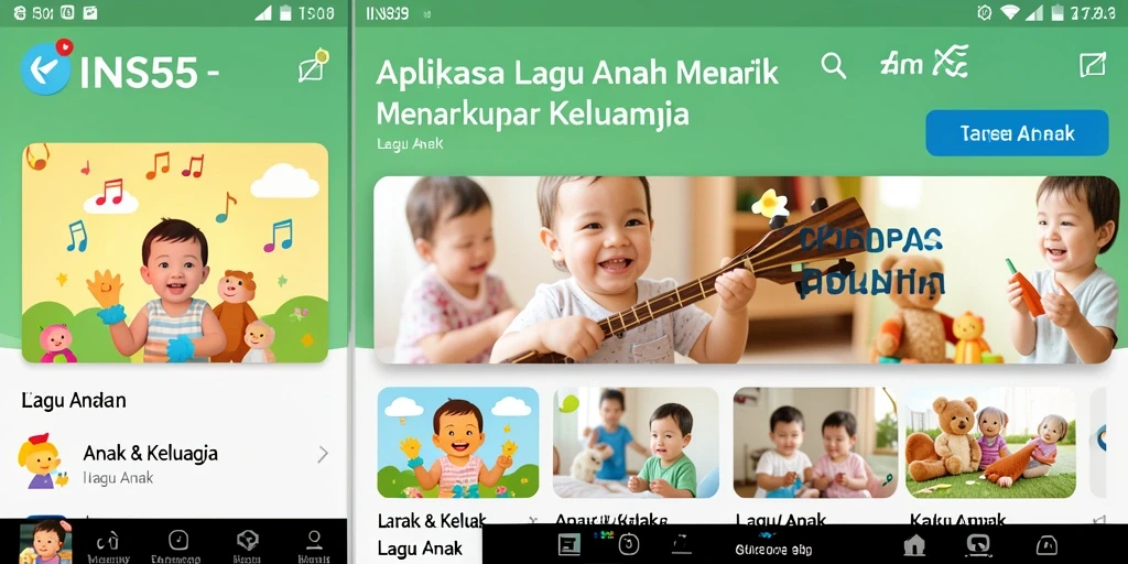Antarmuka aplikasi INS55 yang ceria dan interaktif untuk anak-anak.