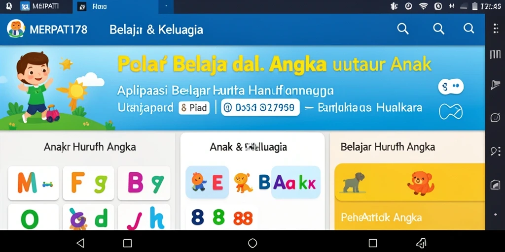 Antarmuka aplikasi MERPATI178 yang ramah anak.